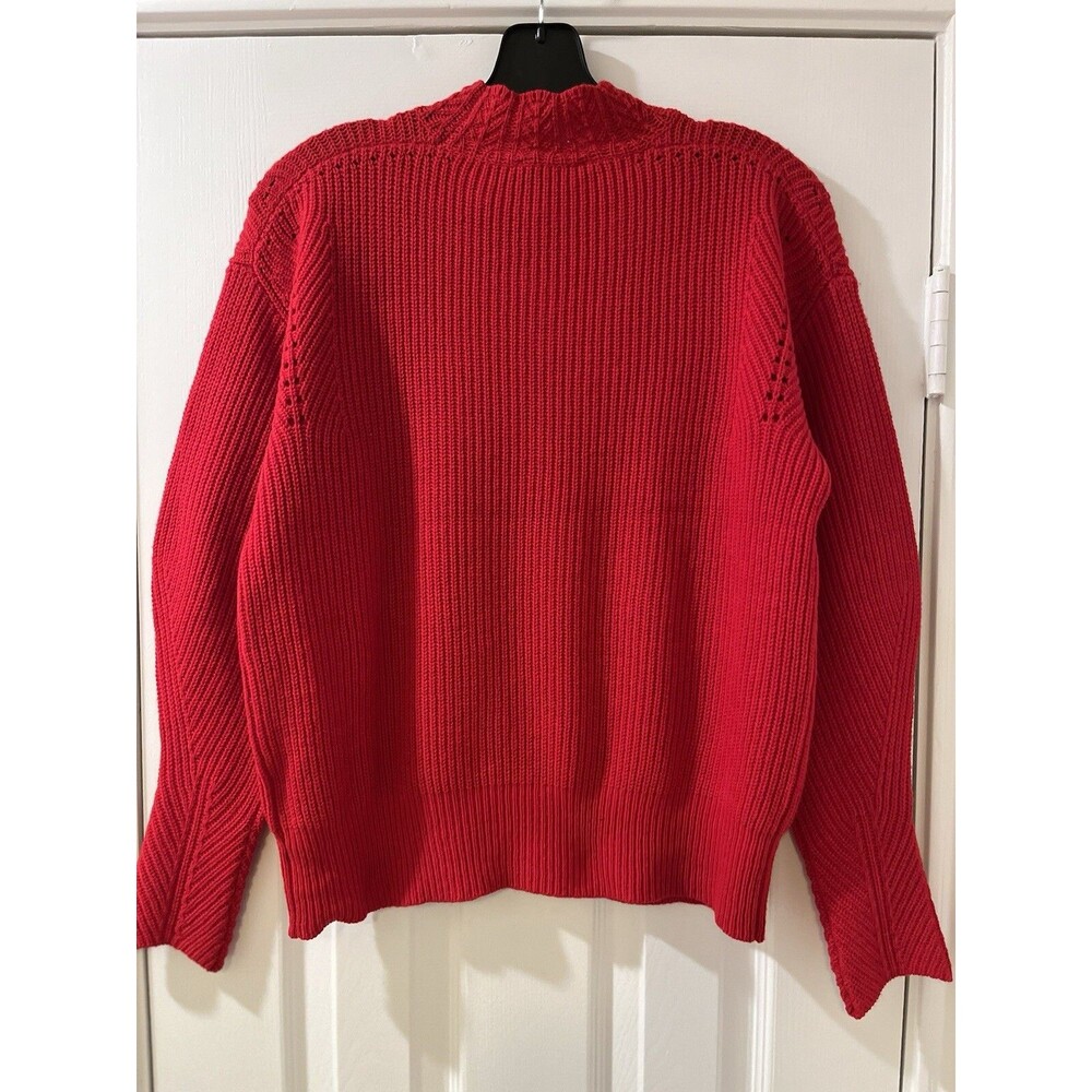 Rebecca Taylor womens Mock Neck Turtleneck Sweater size XS Red Wool Blend $295 - Picture 3 of 11